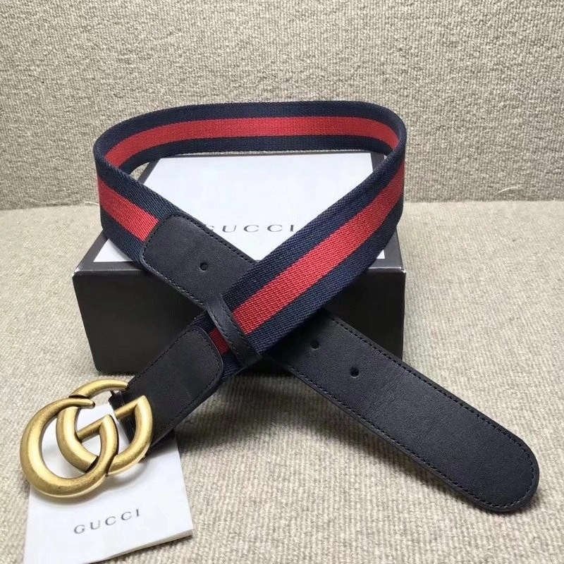 GUCCI GG BUCKLE STRIPED WEBBING BELT W12080-2