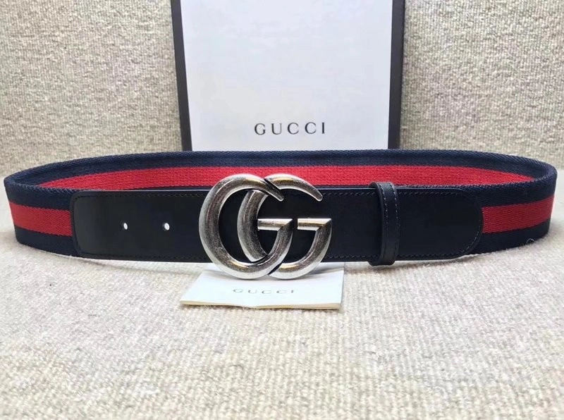 GUCCI GG BUCKLE STRIPED WEBBING BELT W12080-2
