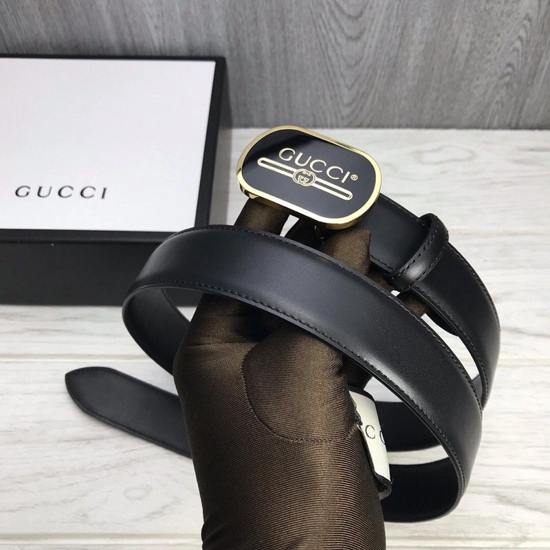 GUCCI Leather belt with Gucci Print buckle 547754