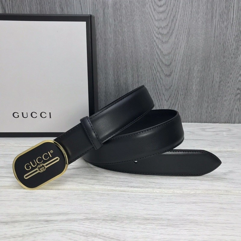 GUCCI Leather belt with Gucci Print buckle 547754