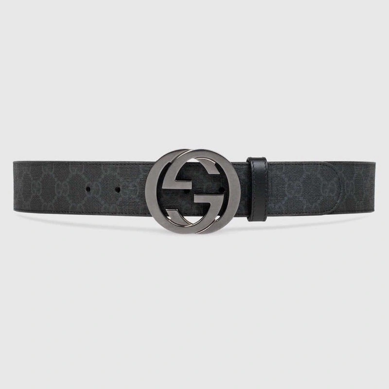 Gucci Interlocking G buckle high-grade artificial canvas belt 411924