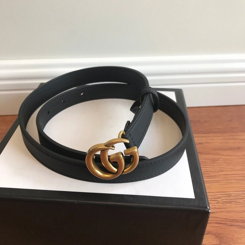 Gucci Leather belt with Double G buckle 409417