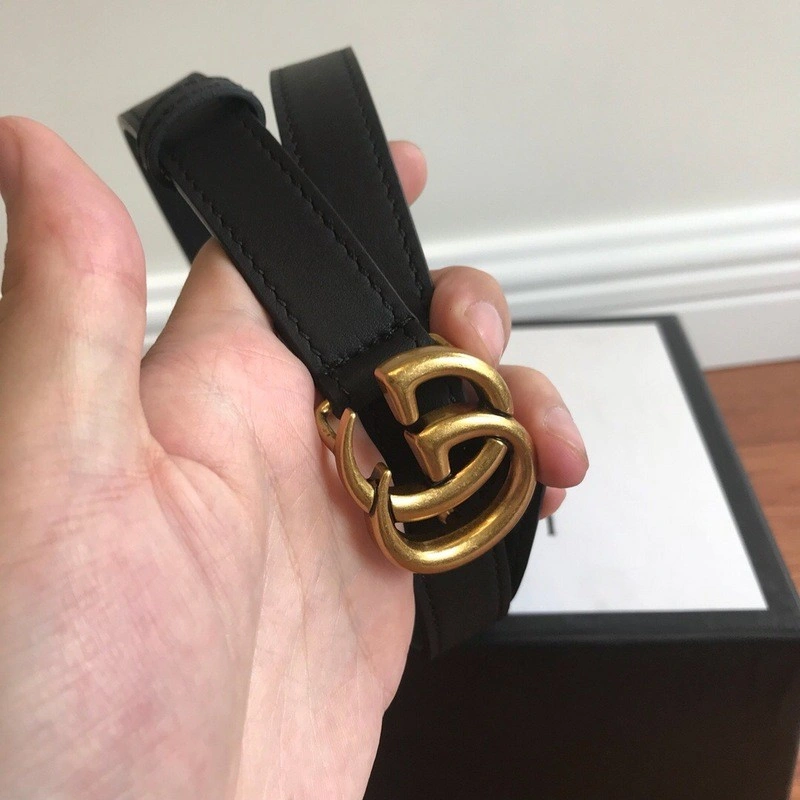 Gucci Leather belt with Double G buckle 409417