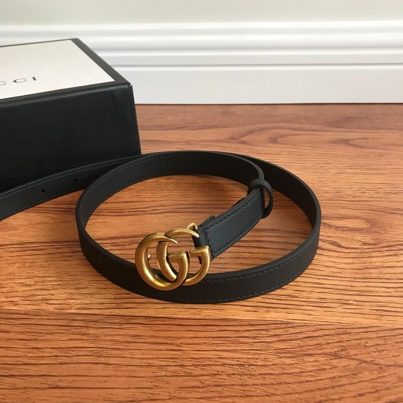 Gucci Leather belt with Double G buckle 409417