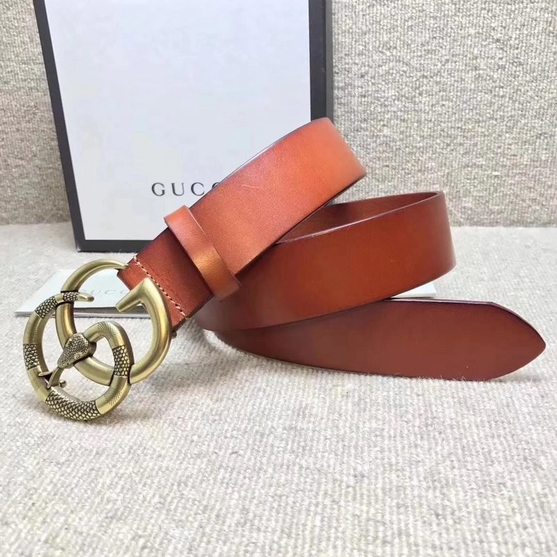 Gucci Leather belt with Double G buckle with snake 458949