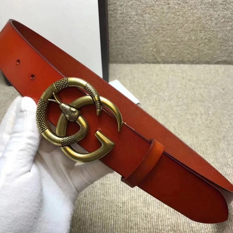 Gucci Leather belt with Double G buckle with snake 458949