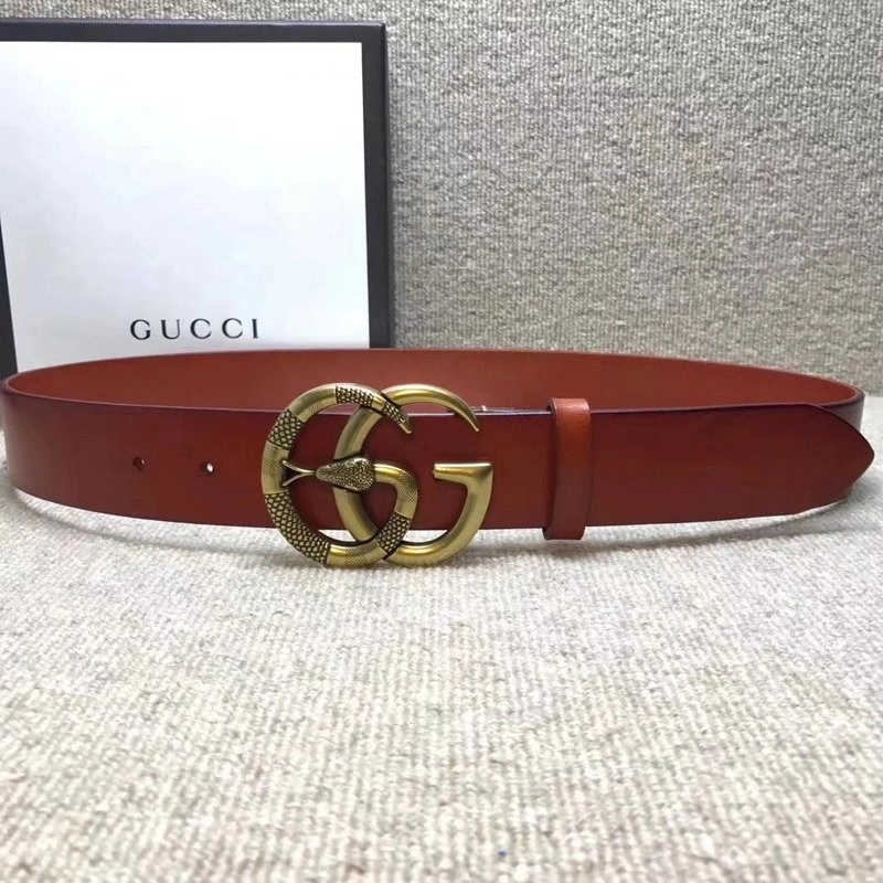Gucci Leather belt with Double G buckle with snake 458949