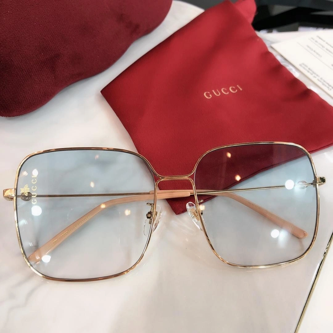 Gucci Rectangular-frame metal sunglasses 541368