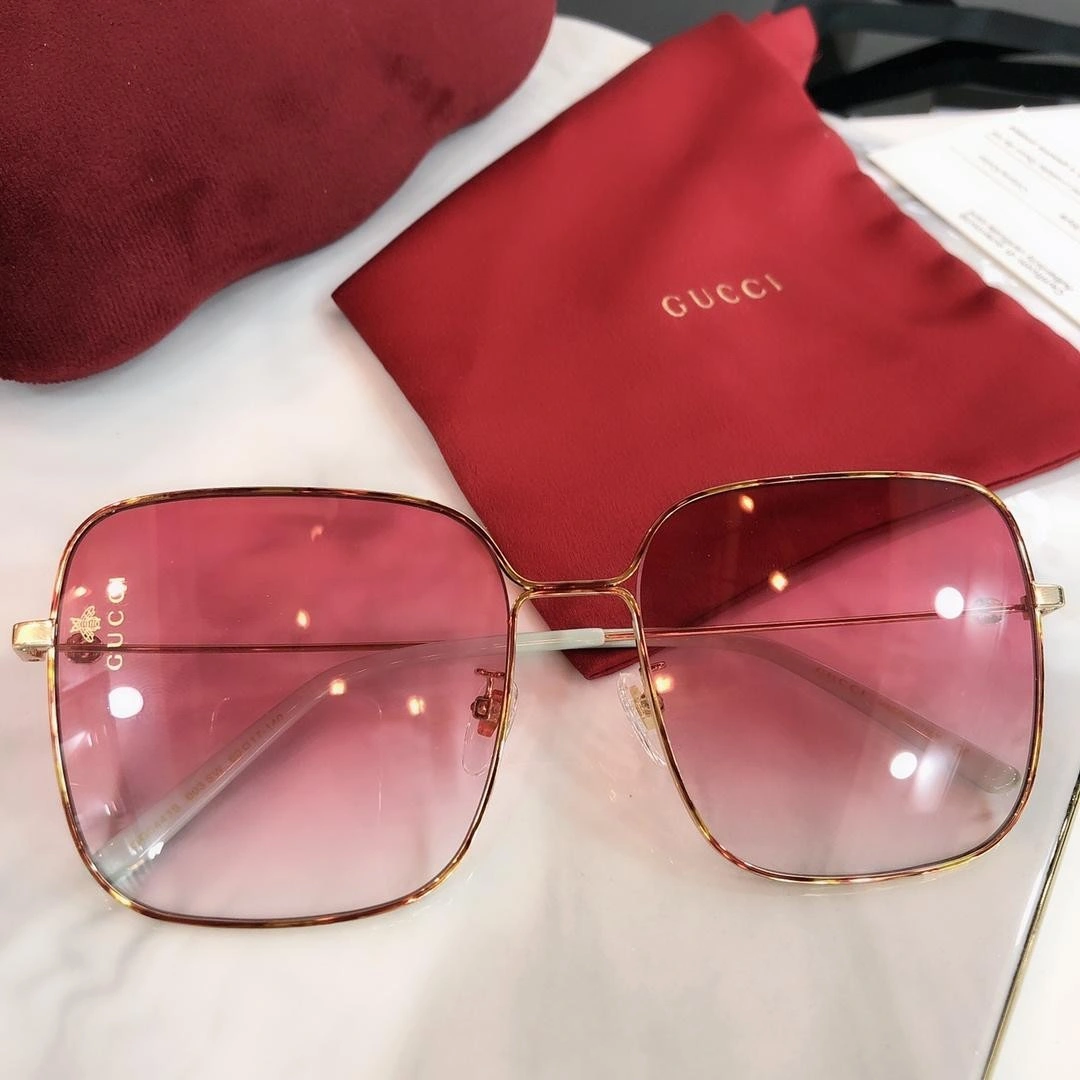 Gucci Rectangular-frame metal sunglasses 541368