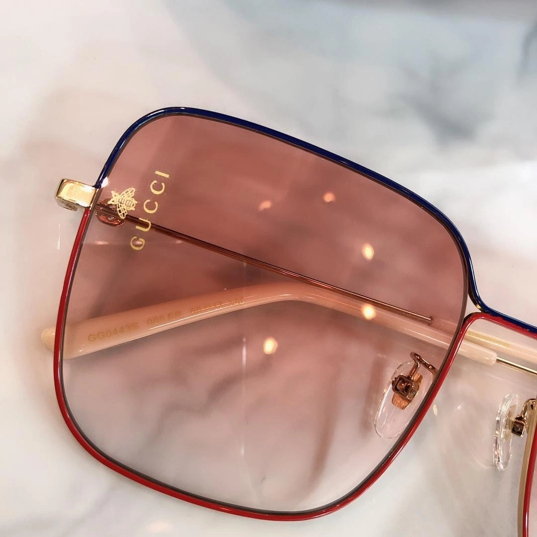 Gucci Rectangular-frame metal sunglasses 541368