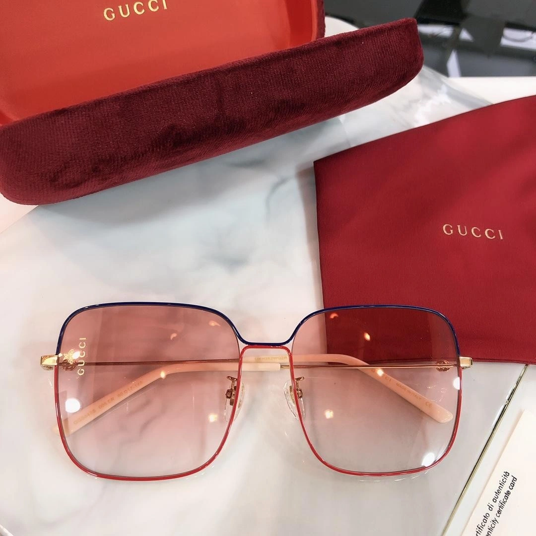 Gucci Rectangular-frame metal sunglasses 541368
