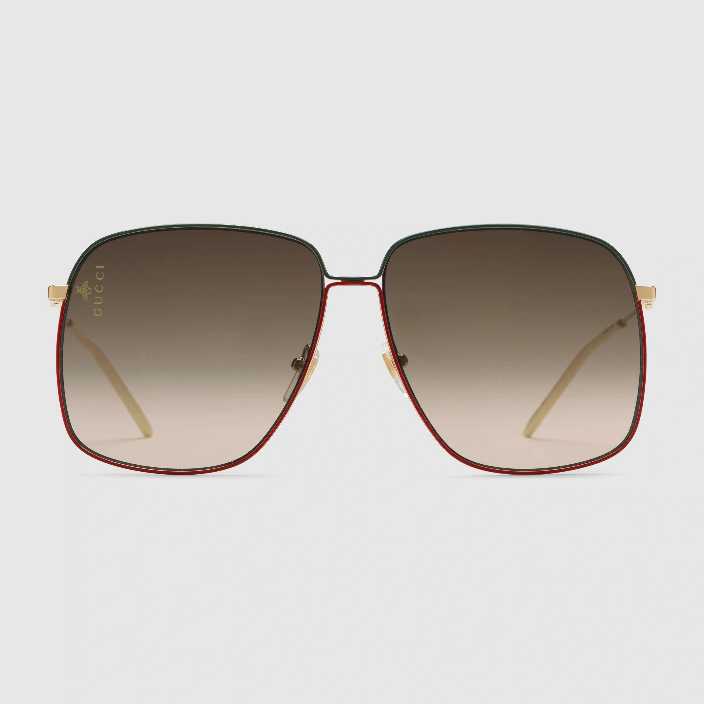 Gucci Rectangular-frame metal sunglasses 541368