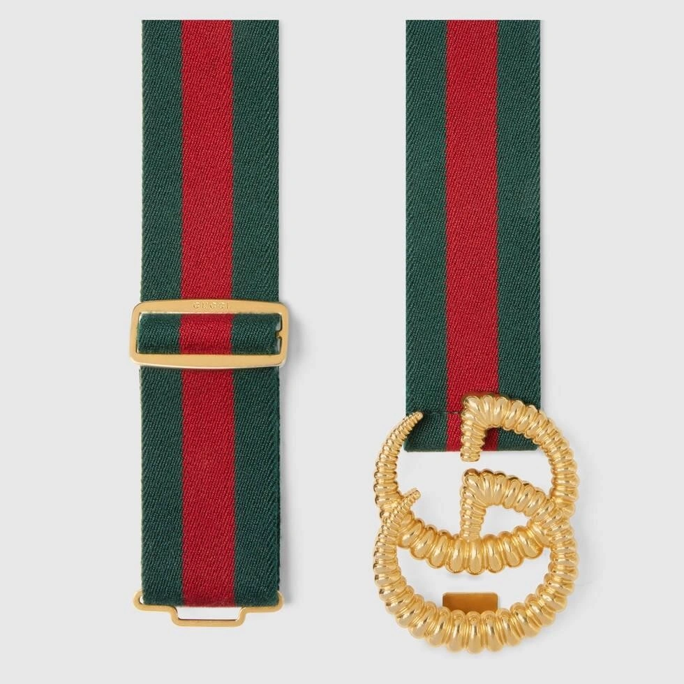 Gucci Web elastic belt with torchon Double G buckle 524101