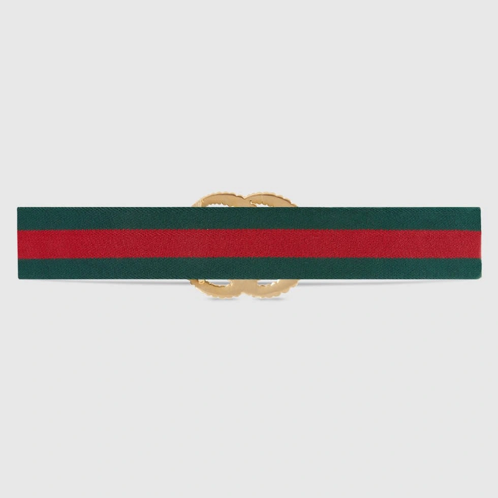 Gucci Web elastic belt with torchon Double G buckle 524101
