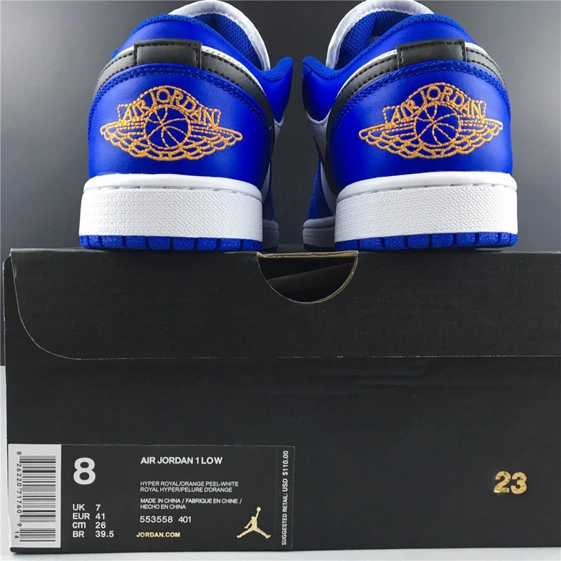 Jordan 1 Low Hyper Royal Orange Peel  553558-401