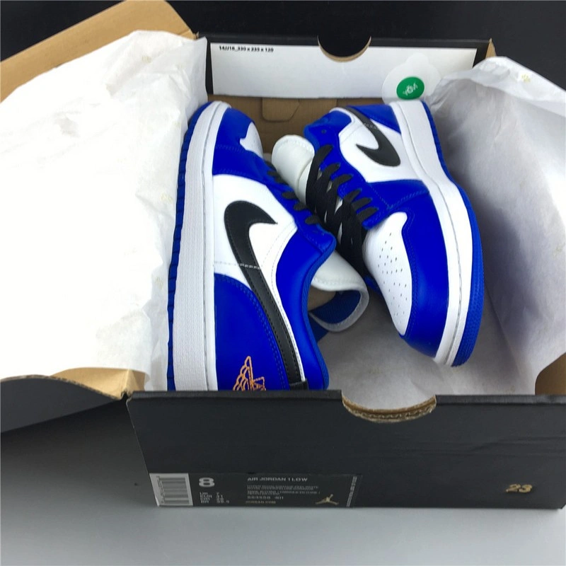 Jordan 1 Low Hyper Royal Orange Peel  553558-401
