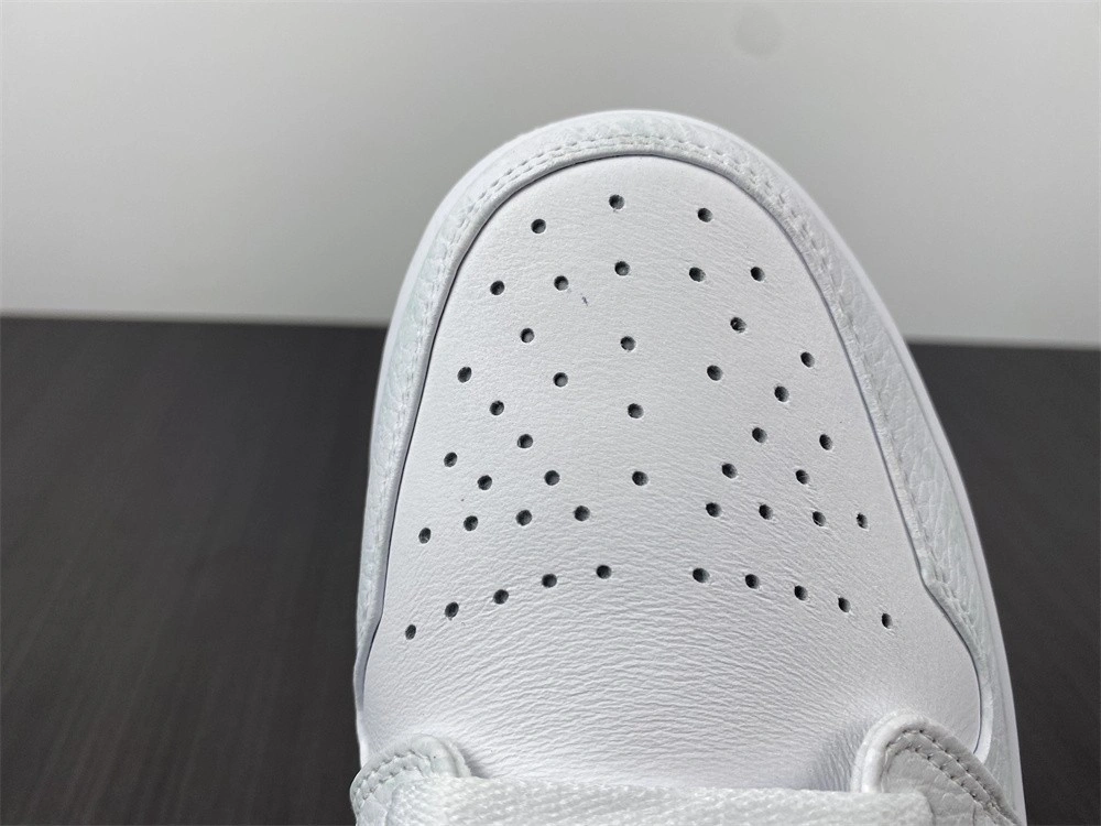 Jordan 1 Low Triple White Tumbled Leather - 553558-130