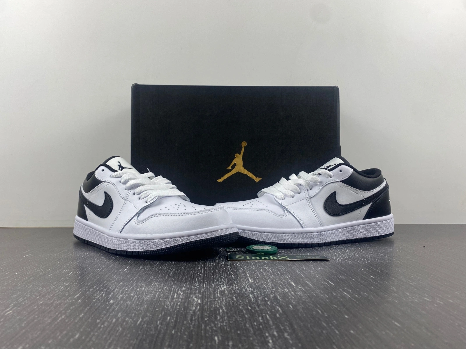 Jordan 1 Low White Black Men's - 553558-132