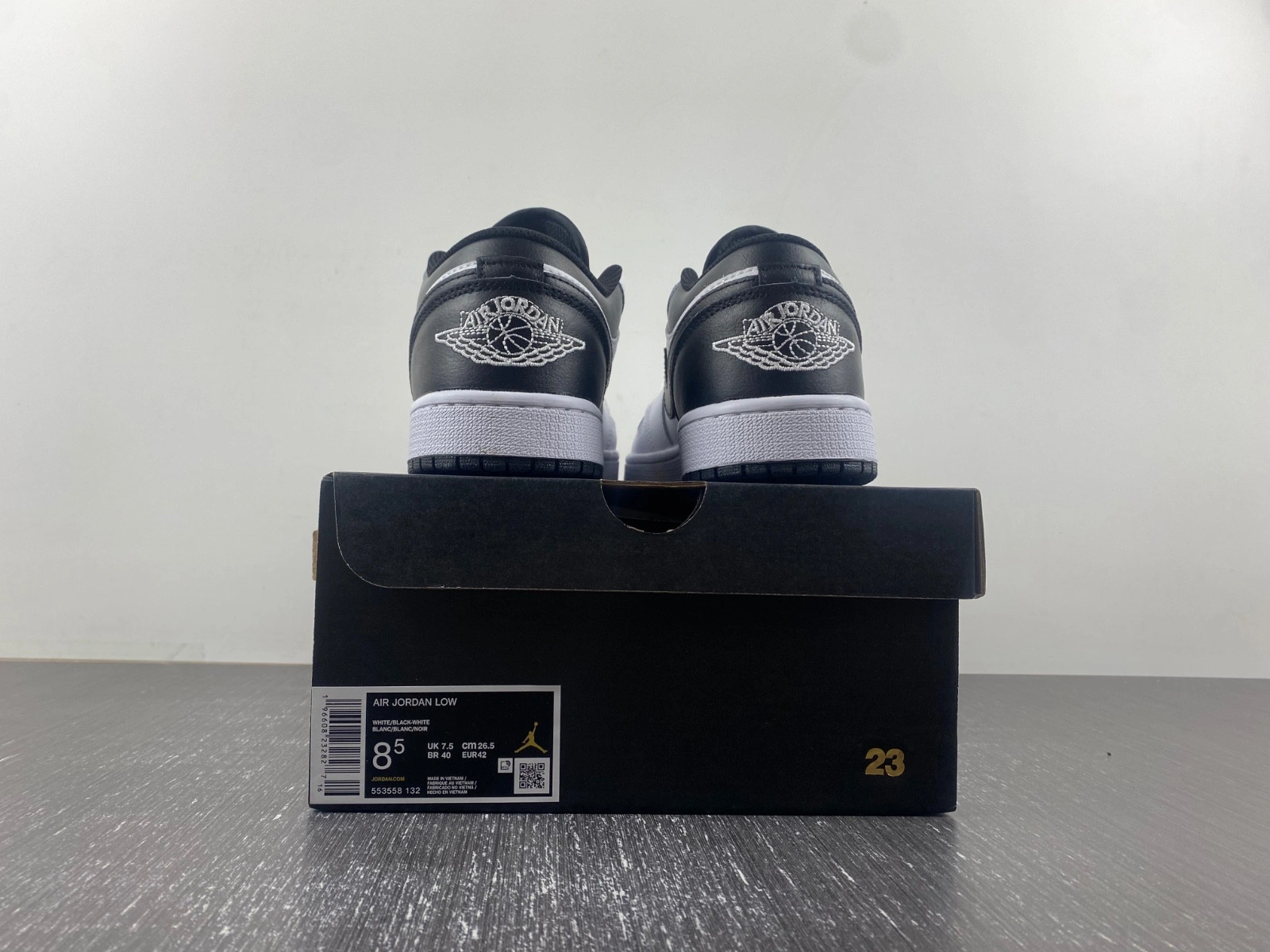 Jordan 1 Low White Black Men's - 553558-132