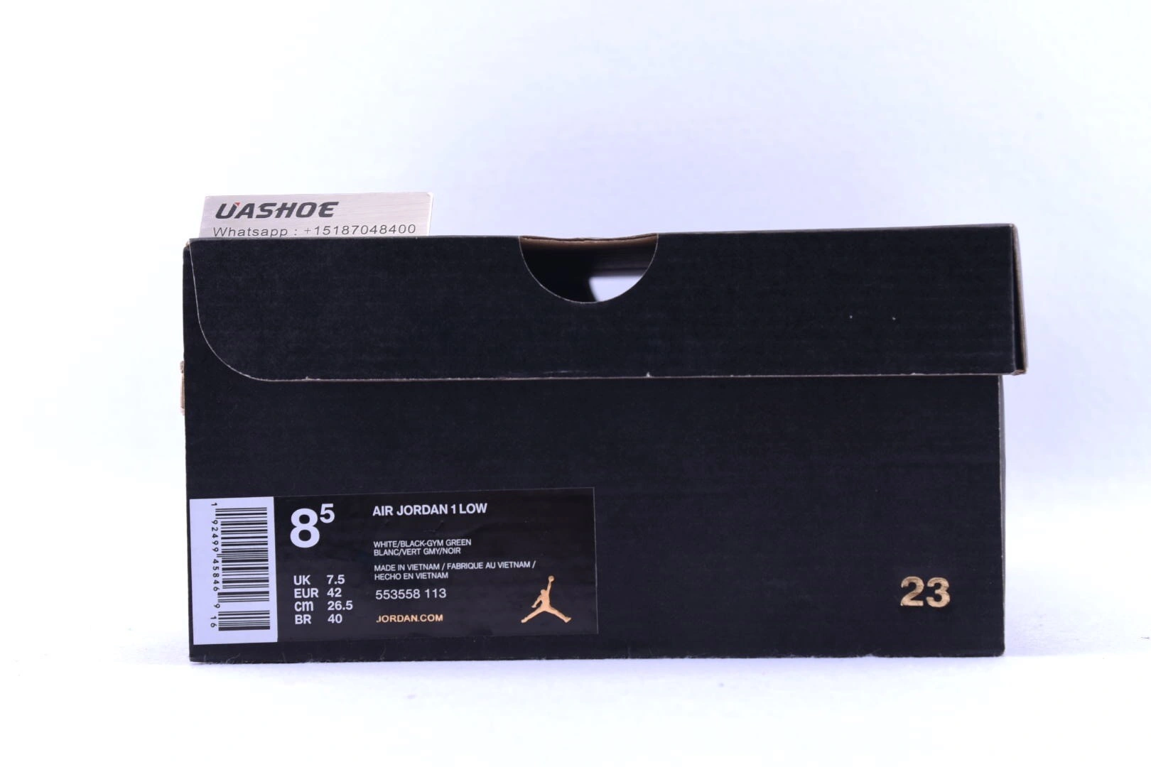 Jordan 1 Low White Black Mystic Green  553558-113