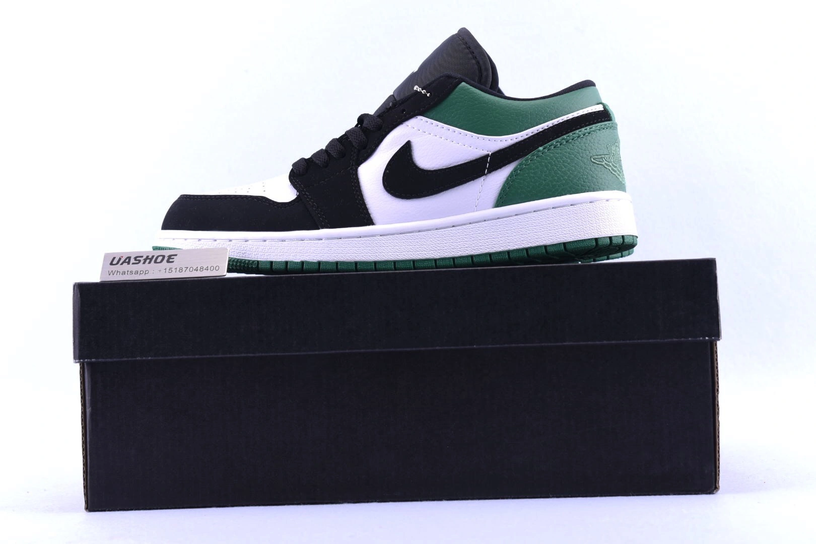 Jordan 1 Low White Black Mystic Green  553558-113