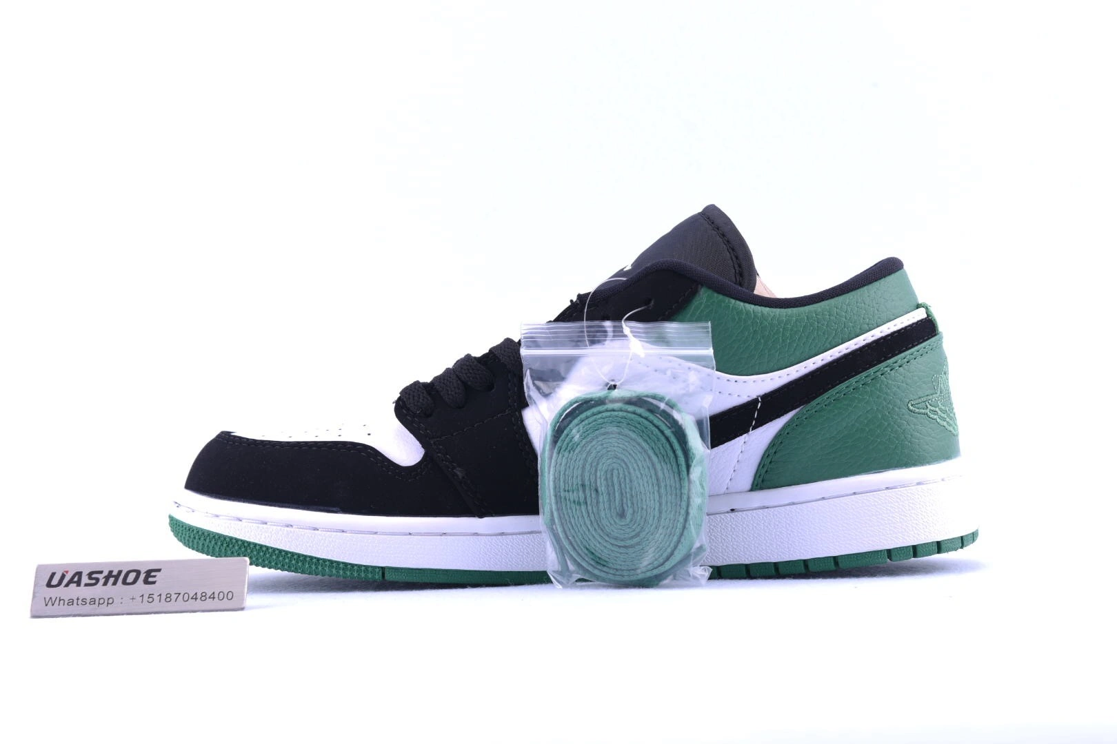 Jordan 1 Low White Black Mystic Green  553558-113