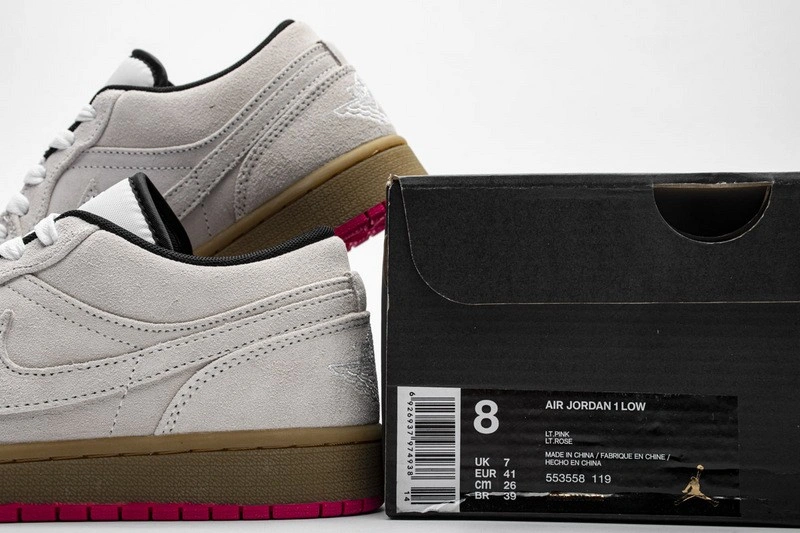 Jordan 1 Low White Gum Hyper Pink  553558-119