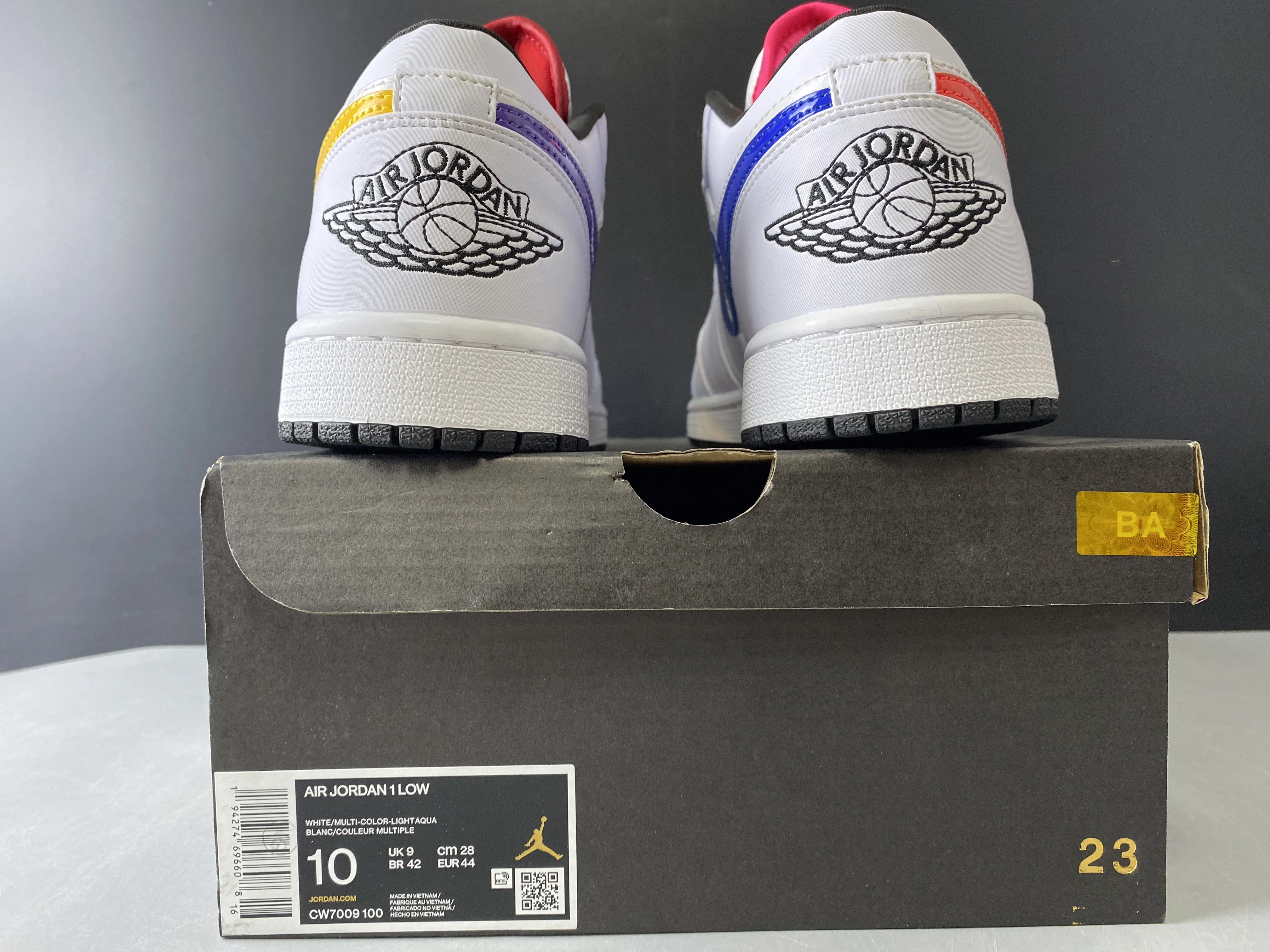 Jordan 1 Low White Multi-Color - CW7009-100