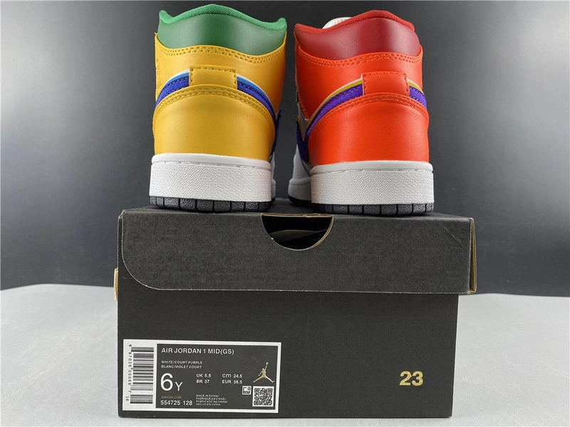 Jordan 1 Mid Alternate Multi-Color (GS) - 554725-128