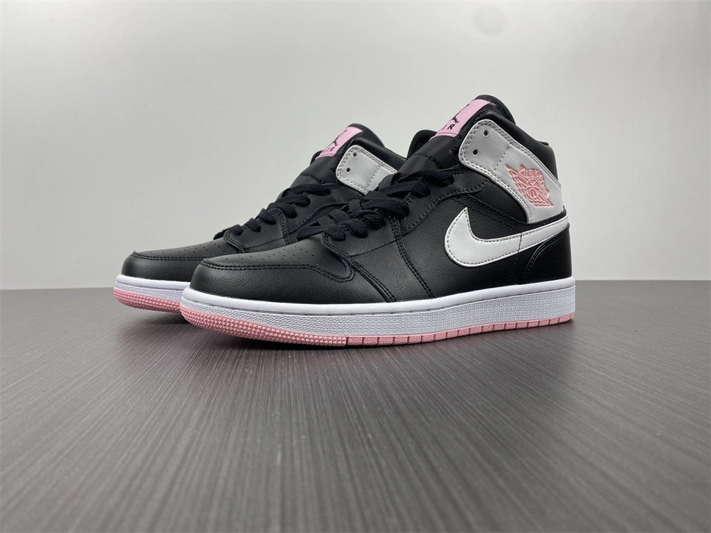 Jordan 1 Mid Arctic Pink Black (GS) - 555112-061