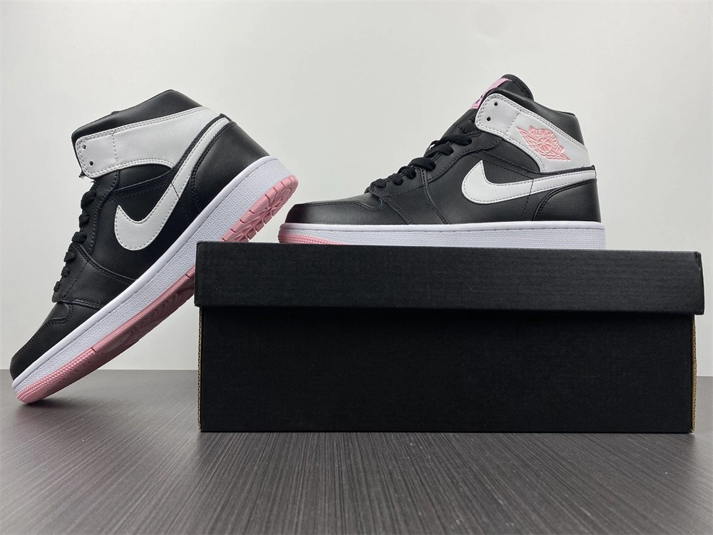 Jordan 1 Mid Arctic Pink Black (GS) - 555112-061