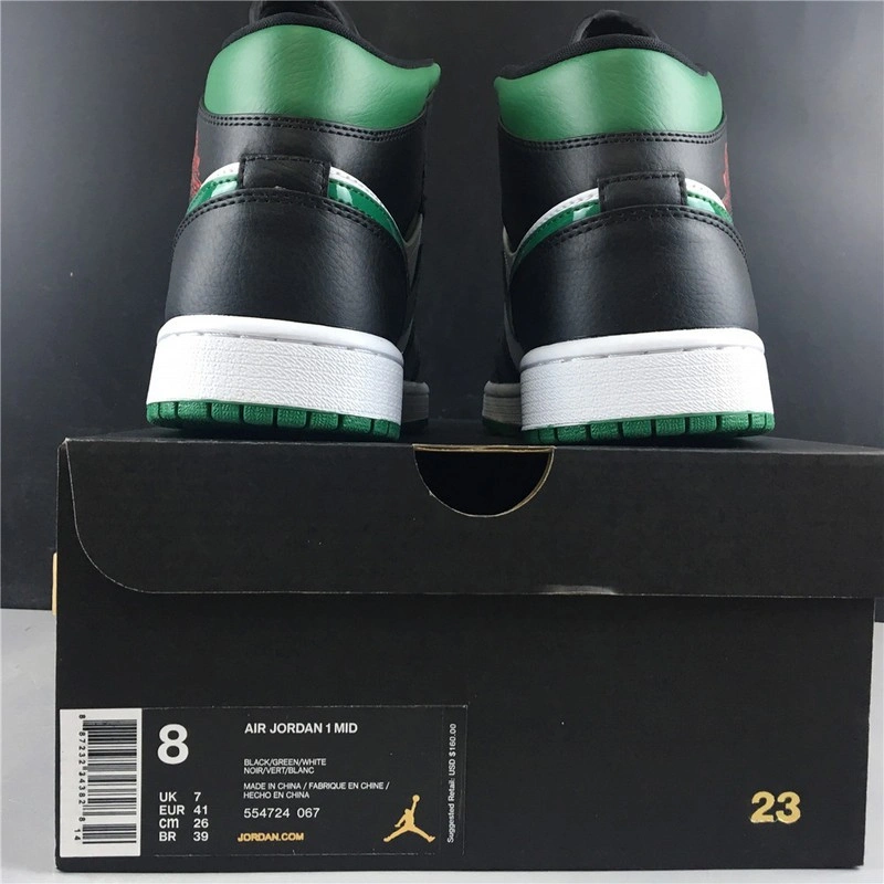 Jordan 1 Mid Green Toe  554724-067