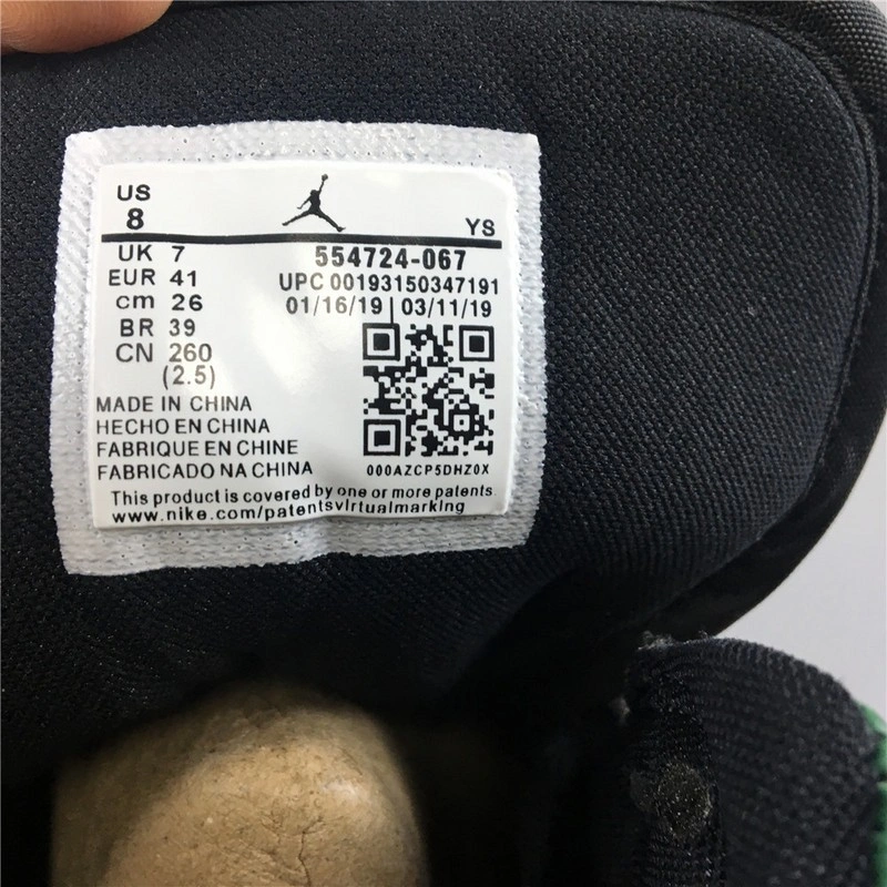 Jordan 1 Mid Green Toe  554724-067
