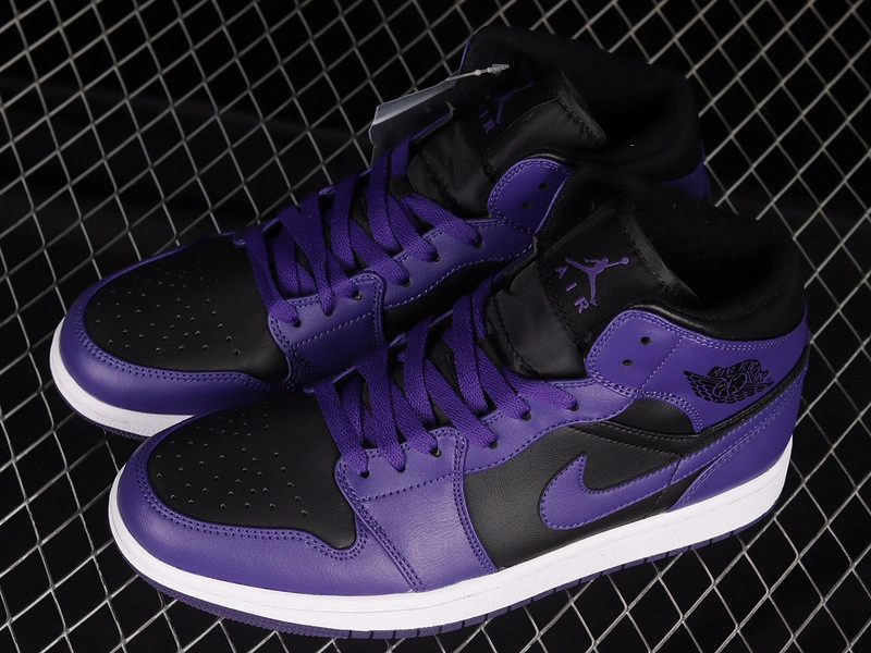 Jordan 1 Mid Purple Black (Women's) - BQ6472-051