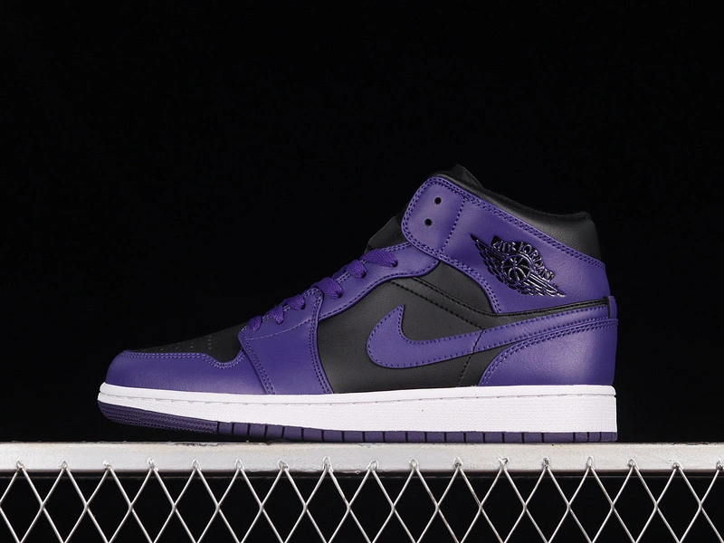 Jordan 1 Mid Purple Black (Women's) - BQ6472-051