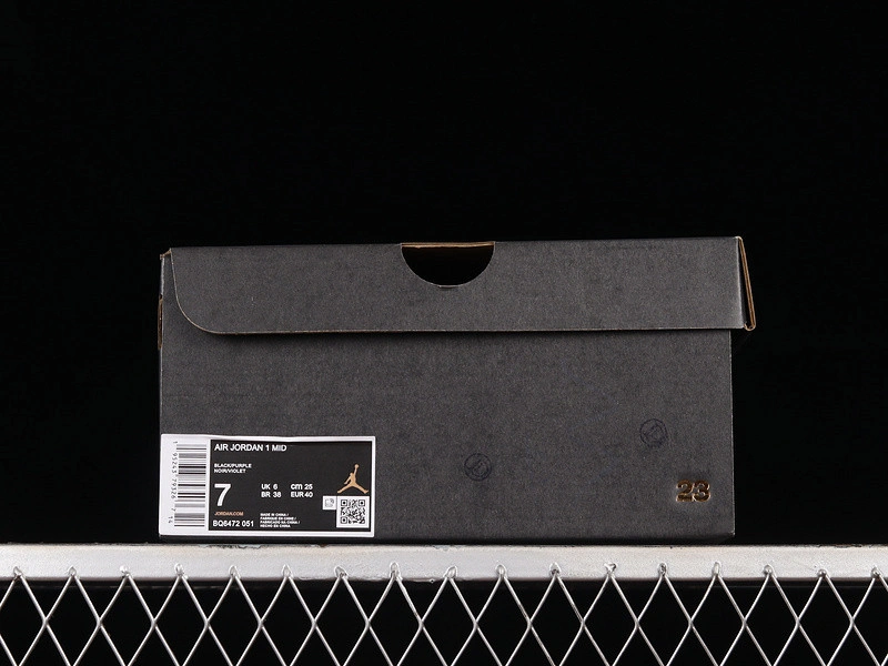 Jordan 1 Mid Purple Black (Women's) - BQ6472-051