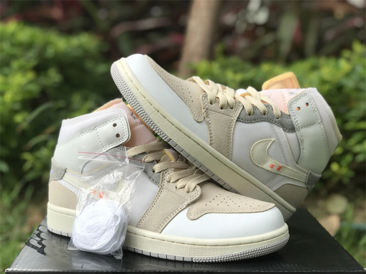 Jordan 1 Mid SE Craft Inside Out White Grey  DM9652-100