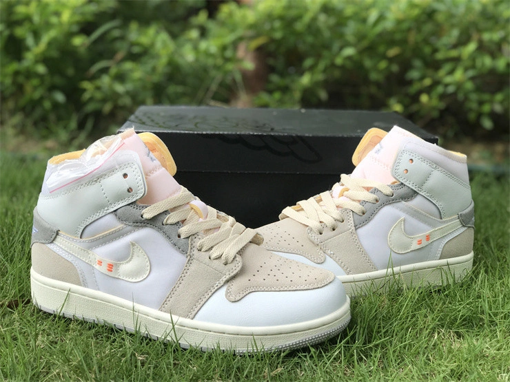 Jordan 1 Mid SE Craft Inside Out White Grey  DM9652-100