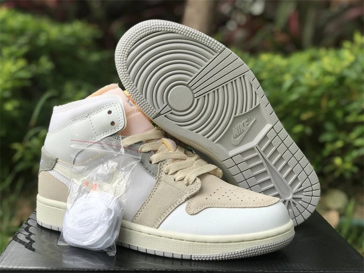 Jordan 1 Mid SE Craft Inside Out White Grey  DM9652-100