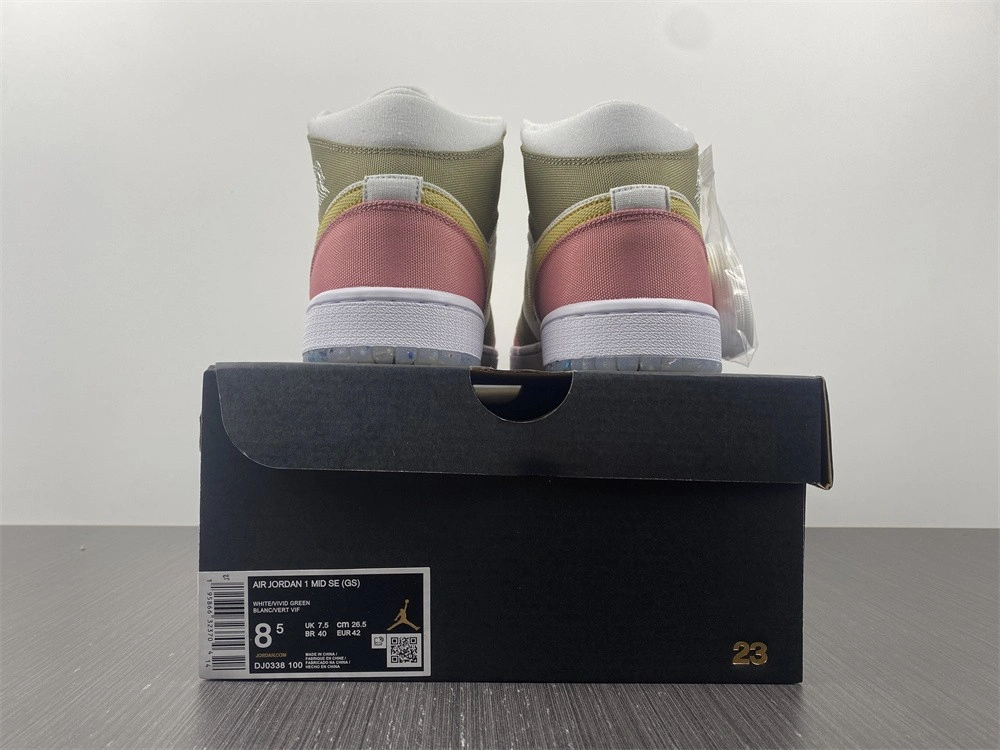Jordan 1 Mid SE Pastel Vivid Green Grind (GS)  DJ0338-100