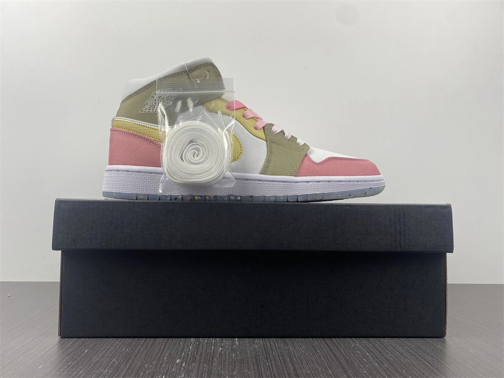 Jordan 1 Mid SE Pastel Vivid Green Grind (GS)  DJ0338-100