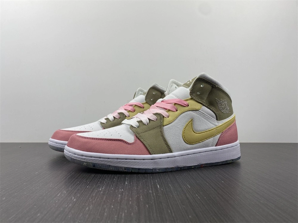 Jordan 1 Mid SE Pastel Vivid Green Grind (GS)  DJ0338-100