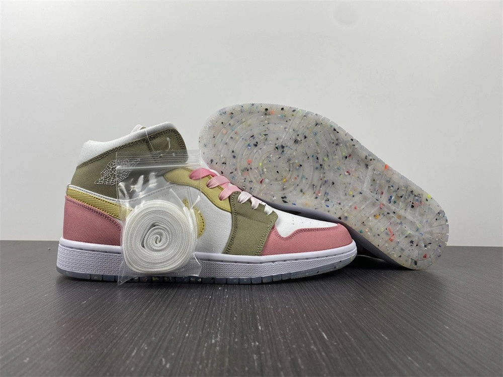 Jordan 1 Mid SE Pastel Vivid Green Grind (GS)  DJ0338-100