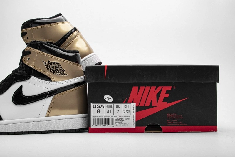 Jordan 1 Retro High NRG Patent Gold Toe  861428-007