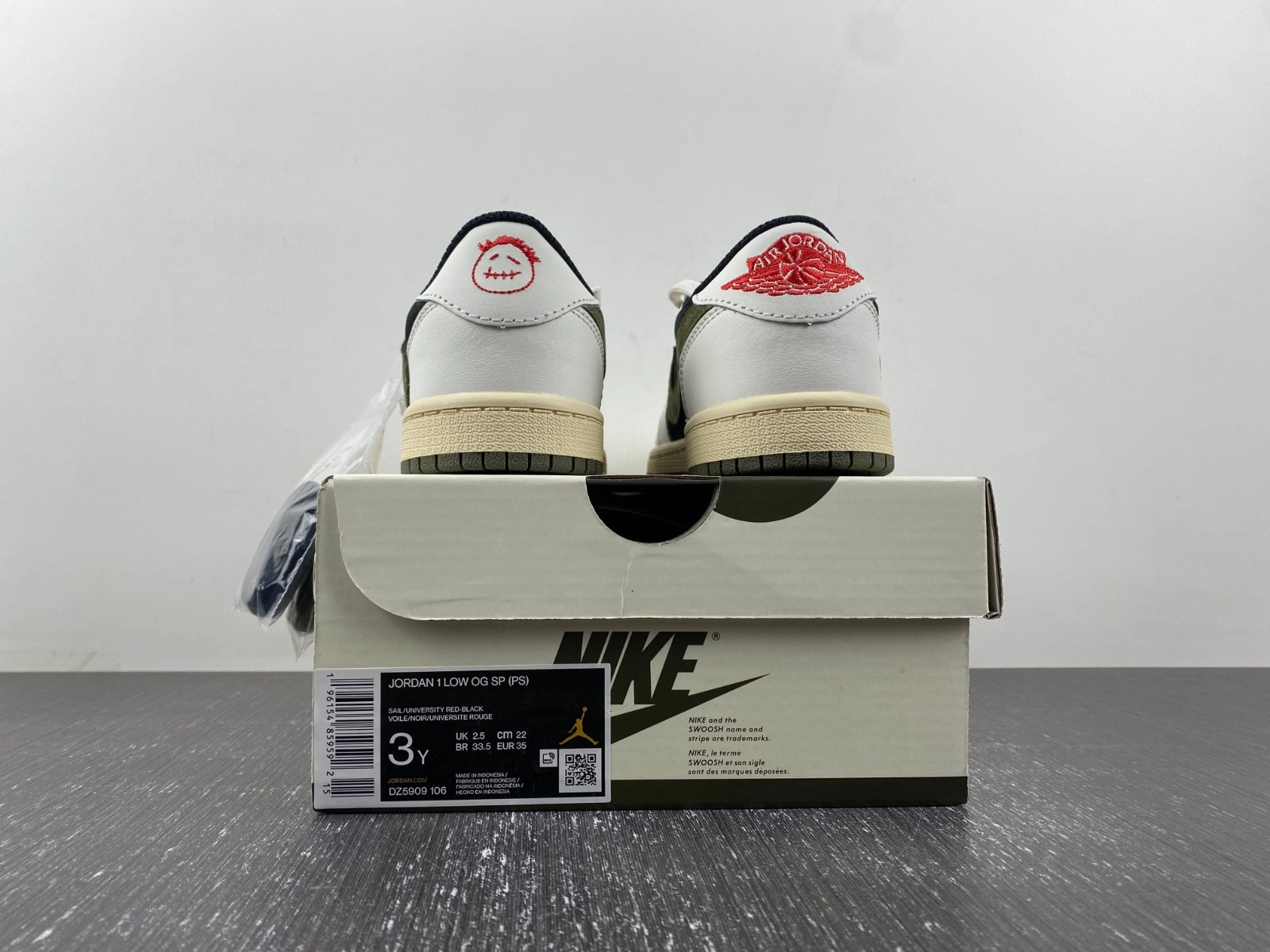 Jordan 1 Retro Low OG SP Travis Scott Olive (PS) Kids DZ5909-106