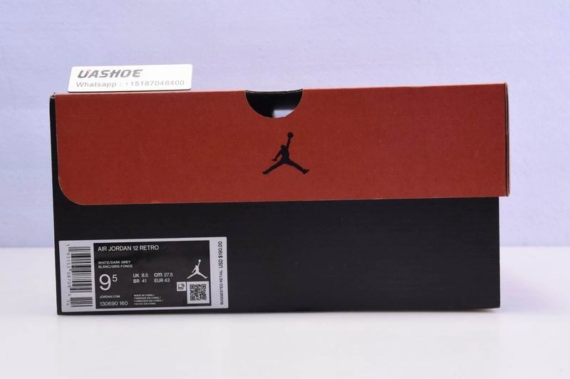 Jordan 12 Retro White Dark Grey (GS)  153265-160
