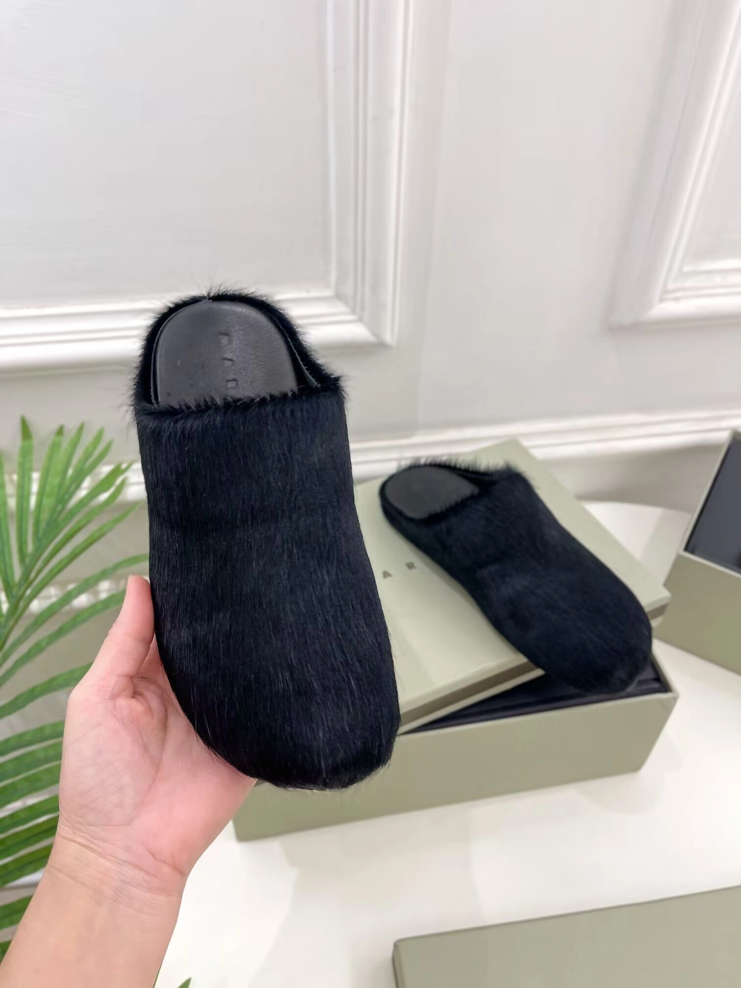 MARNI Black Fussbett Sabot Loafers