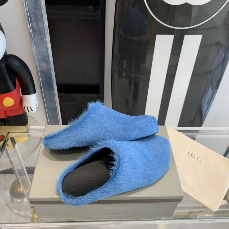 MARNI Blue Fussbett Sabot Loafers