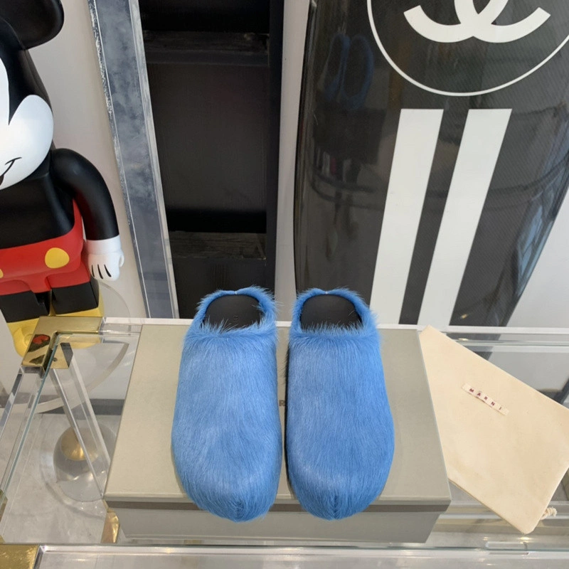 MARNI Blue Fussbett Sabot Loafers