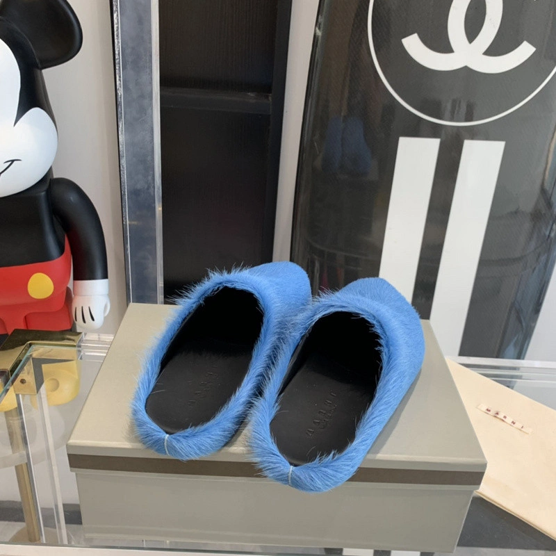 MARNI Blue Fussbett Sabot Loafers
